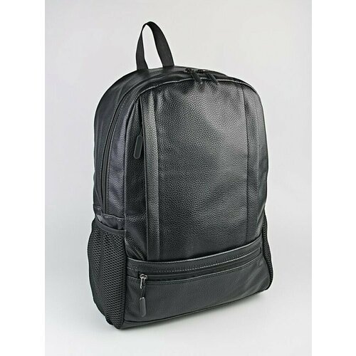 Классический кожаный рюкзак для ноутбука 'Городской', повседневный, на молнии, большой мужской и женский, черный