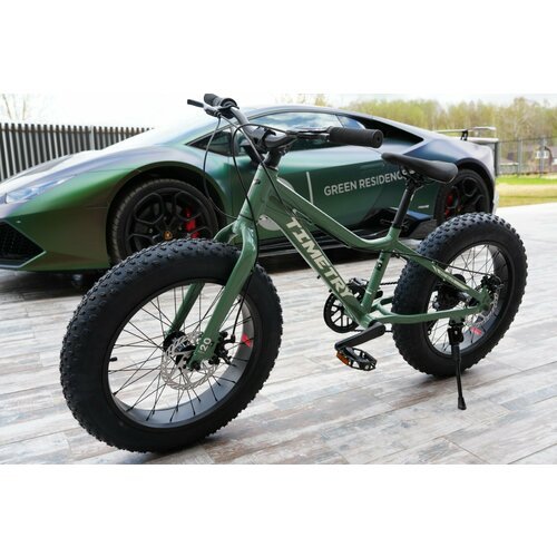 Велосипед фэтбайк Fatbike Time Try TT215/7s 20' Алюминиевая рама 12', зеленый глянец