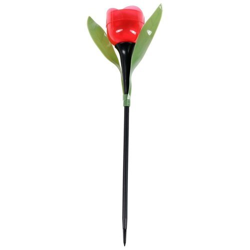 Фонарь садовый на солнечной батарее 'Тюльпан красный' 30.5 см, d-5 см, 1 led, пластик