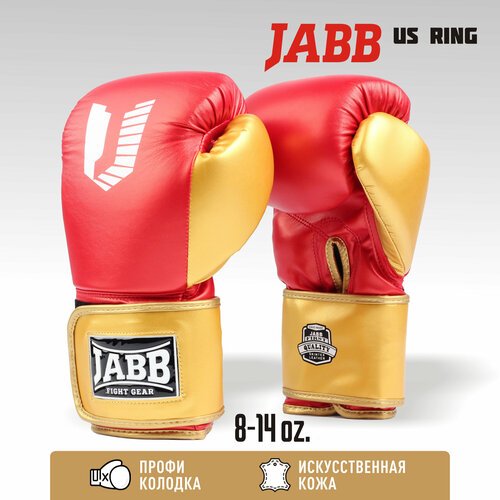 Перчатки бокс.(иск. кожа) Jabb JE-4081/US Ring красный/золото 10ун.