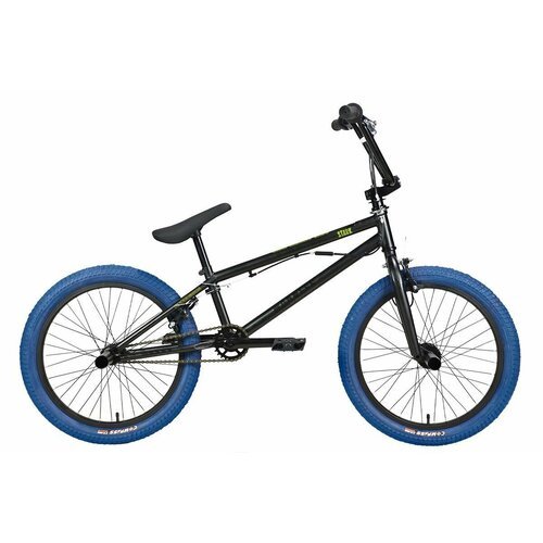 Велосипед Stark Madness BMX 3 (2024) 9' антрацитовый матовый/антрацитовый глянцевый, зеленый/темно-синий