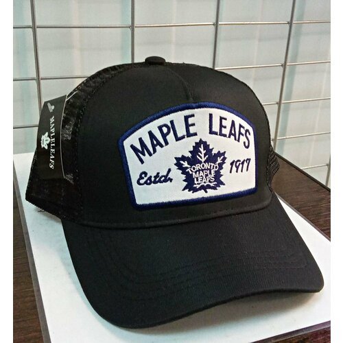 Для хоккея Торонто кепка хоккейного клуба TORONTO MAPLE LEAFS ( Канада ) бейсболка летняя в сеточку , с регулировкой размера Черная