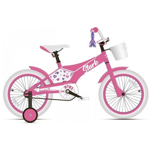 Велосипед STARK Tanuki 18 Girl (2021), городской (детский), рама 10', колеса 18', розовый/фиолетовый