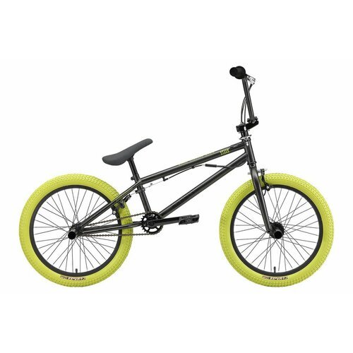 Велосипед Stark Madness BMX 3 (2024) 9' антрацитовый матовый/антрацитовый глянцевый, зеленый/хаки