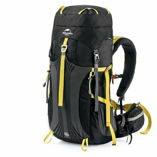 Рюкзак туристический вместительный ортопедический Naturehike Hiking black 55л