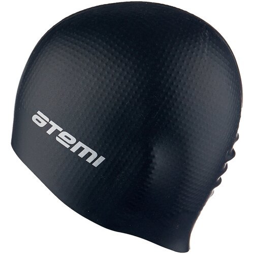 Шапочка для плавания Atemi, силикон (массаж.), черная, Dc502