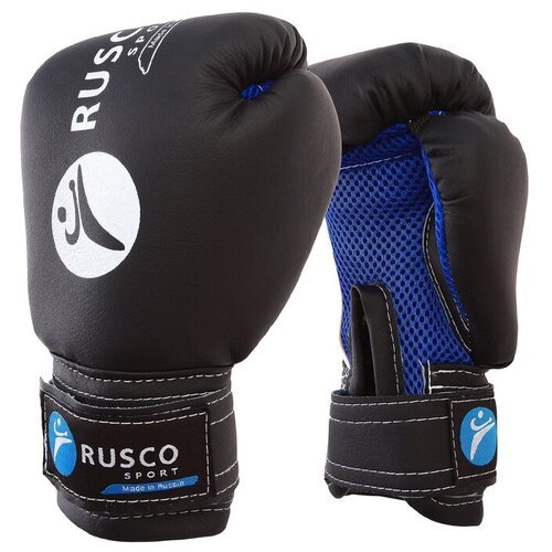 Перчатки боксерские RUSCO SPORT детские кож. зам. 4 Oz черные