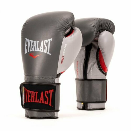 Перчатки тренировочные Everlast Powerlock 12oz серые/красные