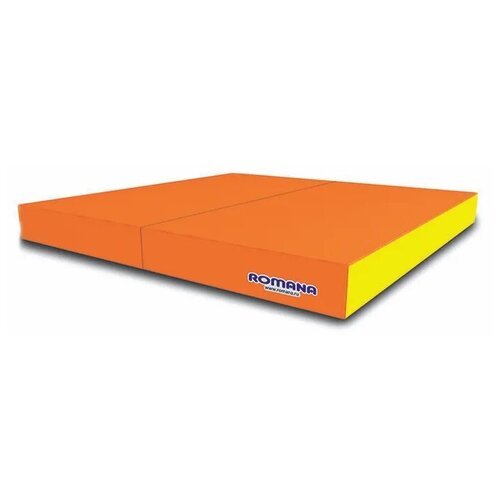Мат гимнастический Romana (100 * 100 * 10) складной, оранжевый-желтый