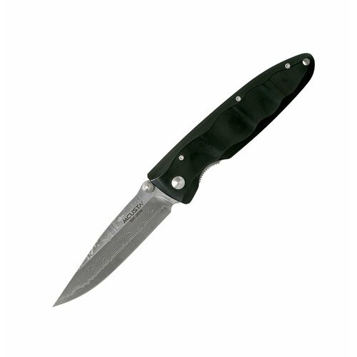 Нож складной MCUSTA VG-10 85/193 в обкладке из дамасской стали (32 слоя), Black Pakkawood, клипса