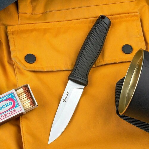Нож туристический охотничий большой походный для охоты и рыбалки, армейский универсальный разделочный тактический ножик с чехлом Ganzo, острая заточка с фиксированной не складной ручкой Ганзо