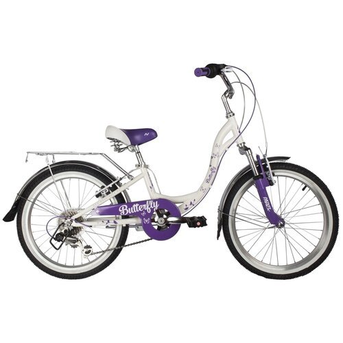 Детский велосипед Novatrack Butterfly 20 6 (2022) фиолетовый 11' (требует финальной сборки)