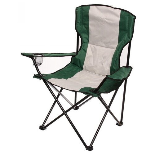 Кресло складное с подлокотниками до 120кг Комфорт 54*54*94см зеленое