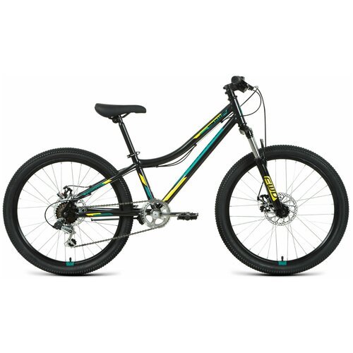 Подростковый горный велосипед (MTB) Forward Titan 24 2.0 disc (2022), рама 12, черно-желтый