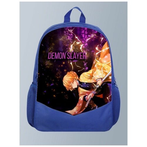 Голубой рюкзак с принтом Аниме Клинок рассекающий демонов Demon Slayer, Приключение - 34