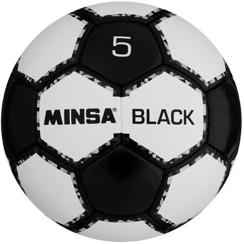 Мяч футбольный MINSA Black, PU, ручная сшивка, 32 панели, р. 5