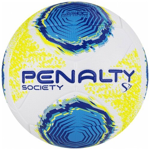 Мяч футбольный PENALTY BOLA SOCIETY S11 R2 XXII 5213261090-U, р.5, PU, термосшивка, бело-жёлто-голубой