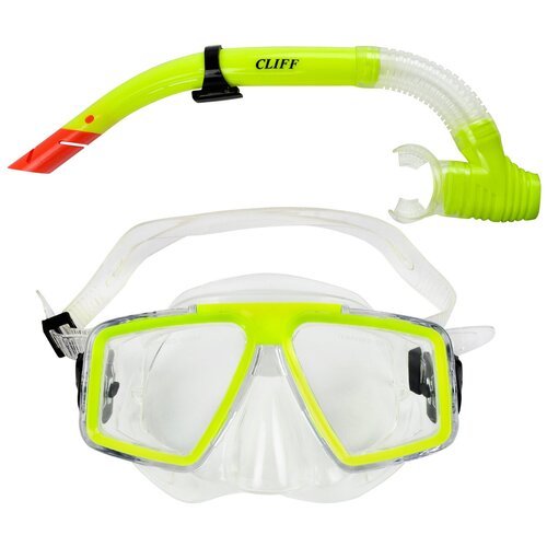 Набор для плавания CLIFF (маска+трубка) M4204p+SN07p, жёлтый