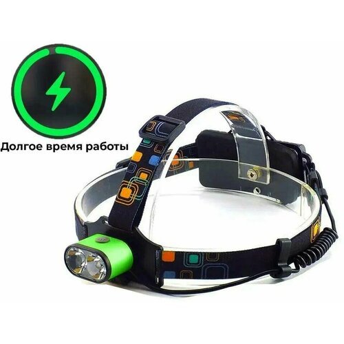 Светодиодный налобный фонарь YYC-K28-T6 с зарядкой от USB / удобный налобный фонарь / фонарь для велосипедистов / фонарь для кемпинга / зеленый