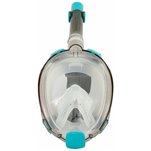 Полнолицевая маска для плавания (снорклинга) SARGAN Галактика Премиум цвет прозрачный/бирюзовый (L/XL)