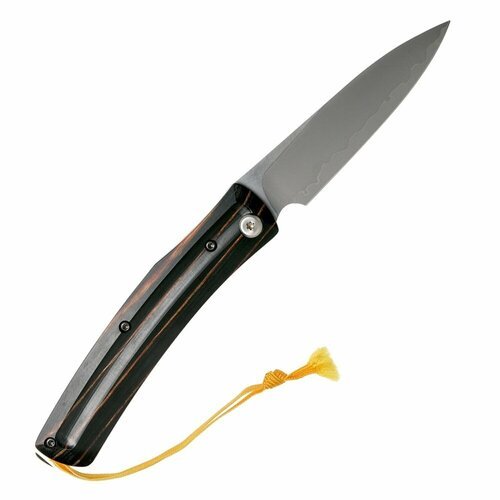 Нож складной, VG-10 San Mai (3-сл. пакет), (желт./черн.), дерево