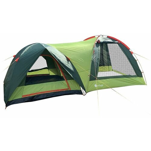 Палатка шатер 4-местная, 2 слоя, большой тамбур, цвет зеленый Terbo Mir 1-005-4