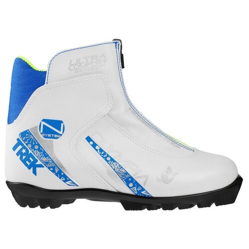 Ботинки лыжные TREK Olimpia NNN ИК, цвет белый, лого синий, размер 35