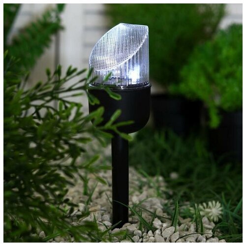 Садовый светильник на солнечной батарее «Цилиндр скошенный», 7 × 36 × 7 см, 1 LED, свечение белое