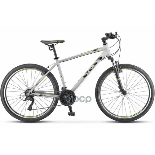 Велосипед 26 Горный Stels Navigator 590 V (2021) Количество Скоростей 21 Рама Алюминий 18 Серый/Салатовый Stels арт. LU089786