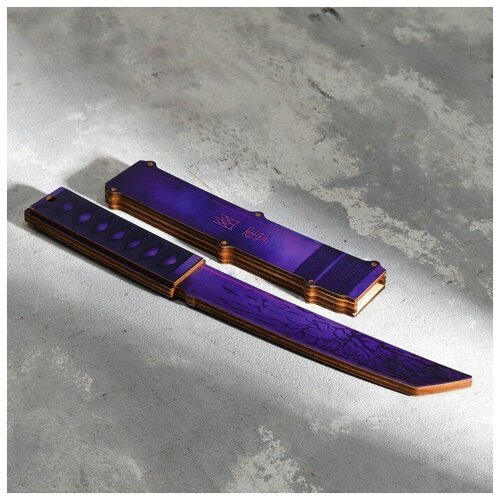 Сувенир деревянный 'Нож танто' фиолет