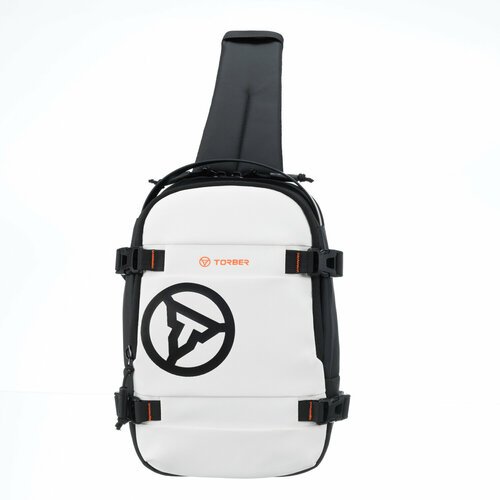 Рюкзак на одно плечо TORBER Xtreme TS1042WH, белый/чёрный, полиэстер, 20х8х31 см, 5 л