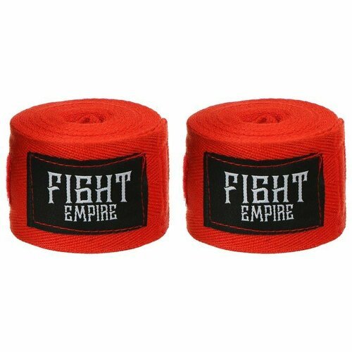 Бинт боксёрский FIGHT EMPIRE 4 м, цвет красный (комплект из 5 шт)