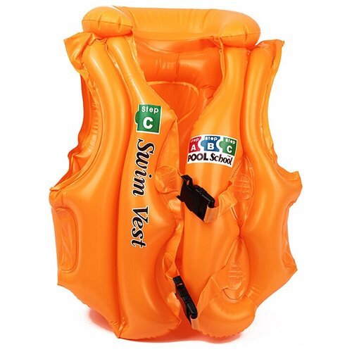 Жилет для плавания детский размер C (98-104см) Swim Vest оранжевый, надувной жилет детский, плавательный жилет детский, жилет для купания детский