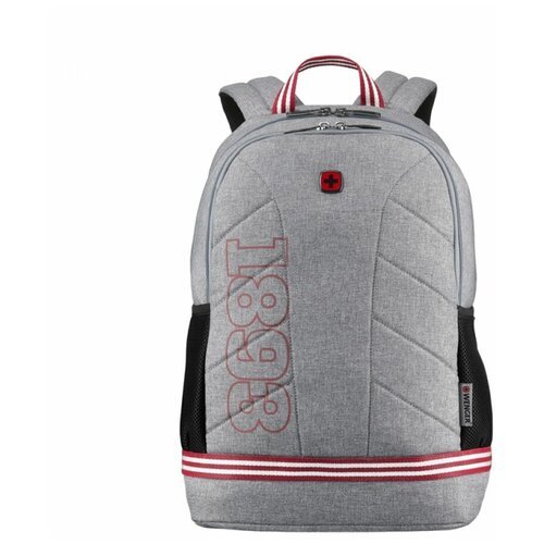 Городской рюкзак WENGER Collegiate Quadma 16', серый, 100% полиэстер, 33х17х43 см, 22 л