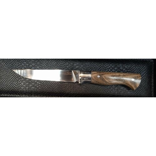 Нож кованый Финский бежевый фултанг сталь 110х18 рукоять стабилизированная карельская береза