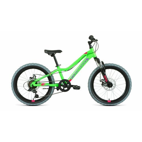 Детский велосипед Forward Twister 20 2.0 D, год 2024, цвет Зеленый-Фиолетовый