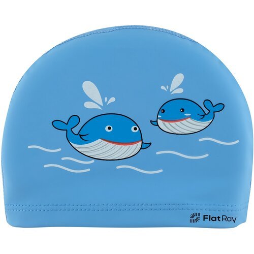 Детская шапочка для плавания Flat Ray Kids Comfort PU Swim Cap (синий)