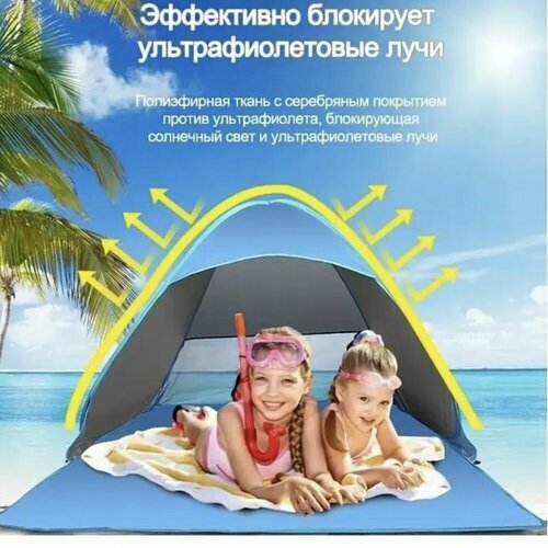 Летняя пляжная палатка 2-х местная автоматическая. Тент от солнца 145х160х115 см.