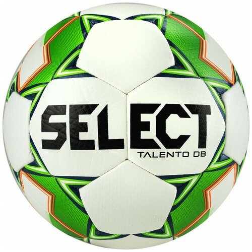 Мяч футбольный SELECT Talento DB 811022-400, р.3, 32п, ПУ, гибридная сшивка, бел-зелен-оранж