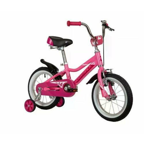 Велосипед детский NOVATRACK 14'145ANOVARA. PN22 алюм, розовый, пер. руч, зад. нож. тормоз, короткие