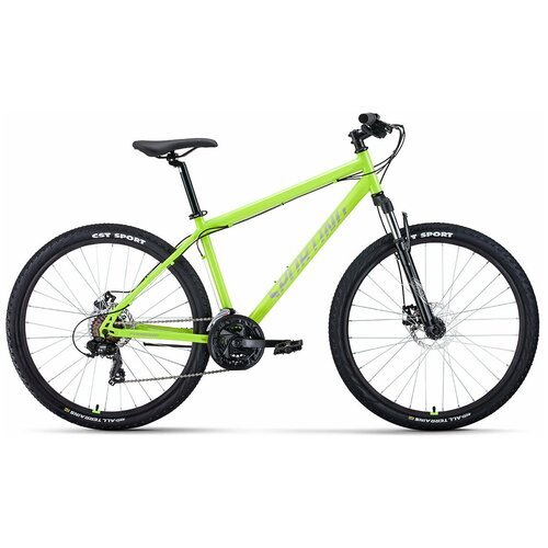 Велосипед FORWARD SPORTING 27,5 2.0 D (27,5' 21 ск. рост. 19') 2022, ярко-зеленый/серебристый, RBK22