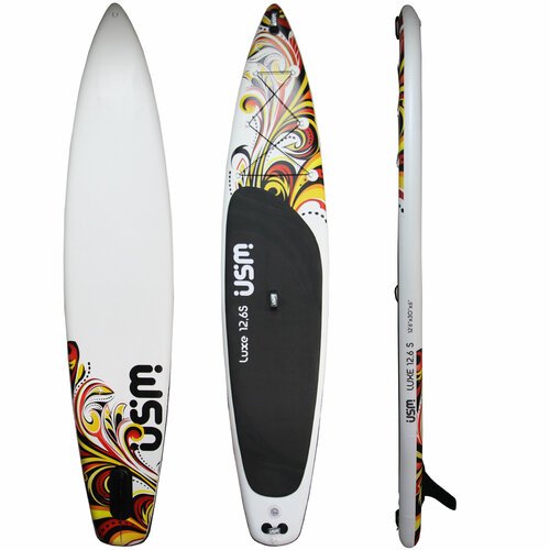 Sup board LUXE USM 12_6 Sport Pattern/384х76х15 см/ 12.6 ft х30х6/двухслойная сап доска /для серфинга сапборд