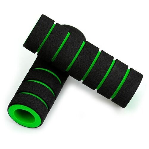 Неопреновые мягкие накладки грипсы GCsport зеленые, длина 10,8см - 2шт (для велоруля, турника, инвентаря)