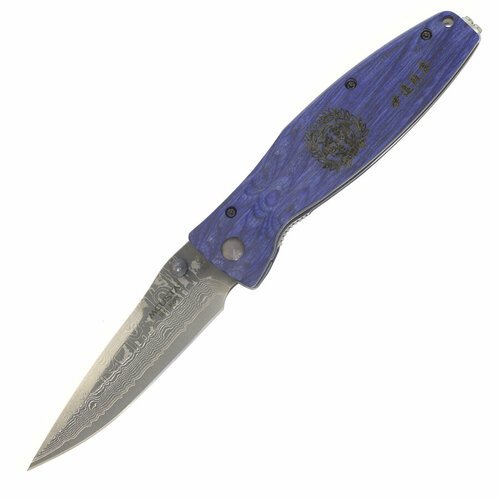 Нож складной, сталь SPG2 SanMai, 94/211, Blue Pakkawood - MCUSTA