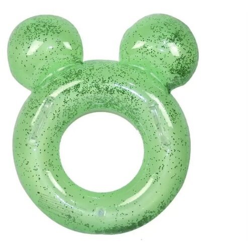 Детский плавательный круг, надувной круг, круг для плавания, круг надувной с ручками, с ушками зелёный