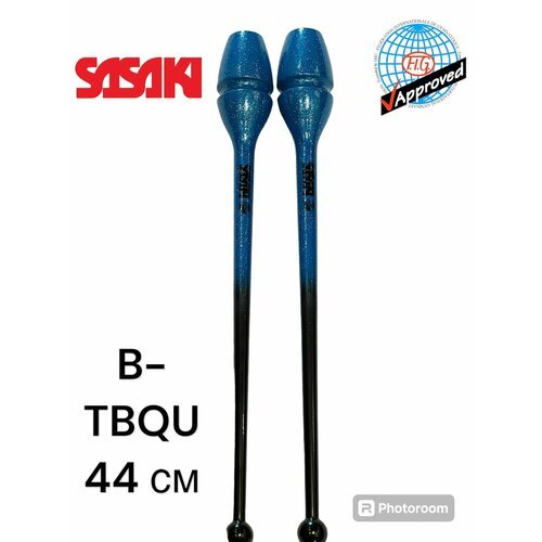 Булавы Sasaki STRM-34JKGH B-TQBU. Черный-синий с блестками (Rubber Clubs) 44 см FIG