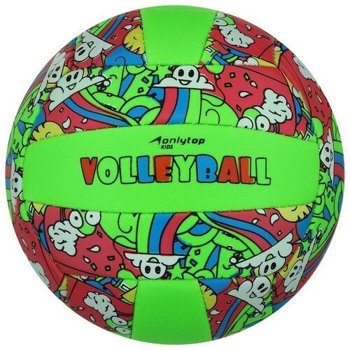 ONLYTOP Мяч волейбольный ONLYTOP, ПВХ, машинная сшивка, 18 панелей, размер 2