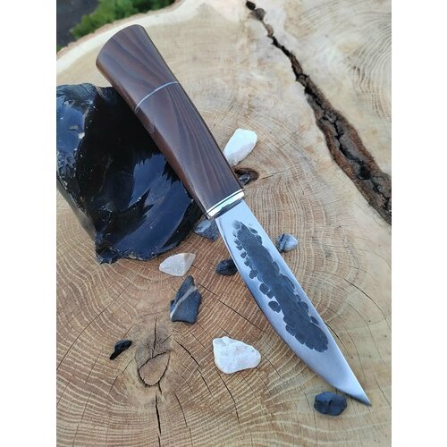 Якутский нож - шкуросъемник для охоты и рыбалки из стали Х12МФ с кожаным чехлом