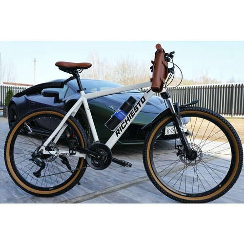 Велосипед горный RICHIESTO 29' Алюминиевая рама 21', Взрослый Спортивный Унисекс, белый/коричневый