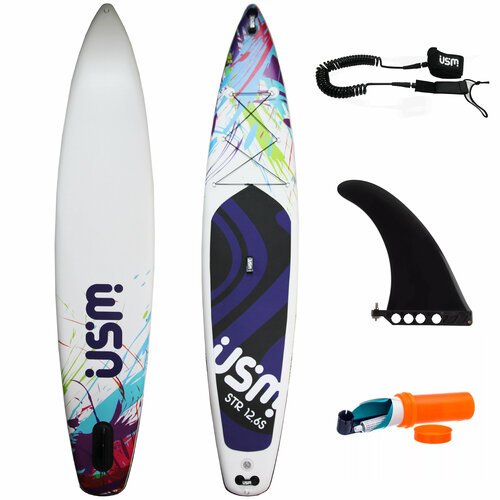 Sup board STR USM 12,6 Sport Paint/384х76х15 см/ 12.6 ft х30х6 /двухслойная сап доска/для серфинга сапборд